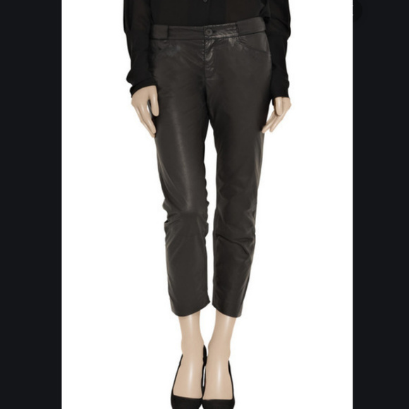 Theyskens Theory Patch cropped Leather Pants 27